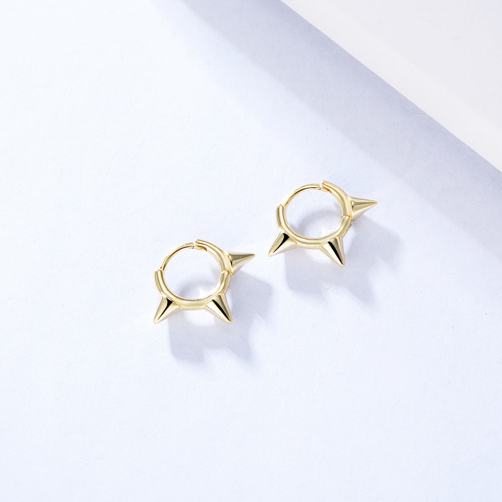 Punk Style Spiked Tapered Silver Studs Earrings for Women