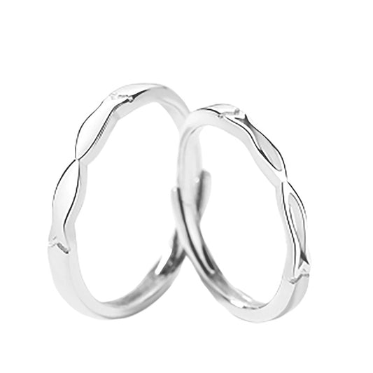 Kissing Fish Silver Couple Ring for Women