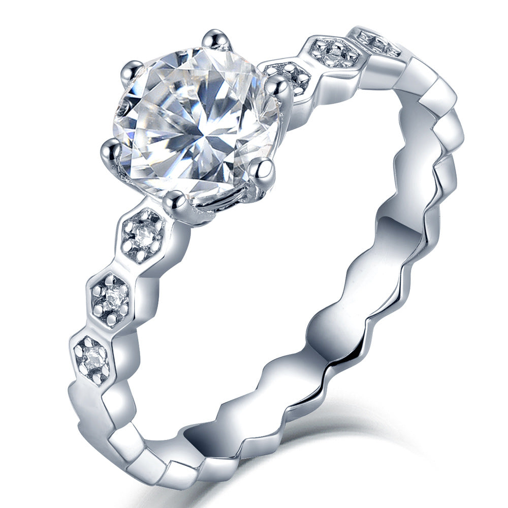 Cathedral Honeycomb Arm 1.0 Carat Moissanite Engagement Ring