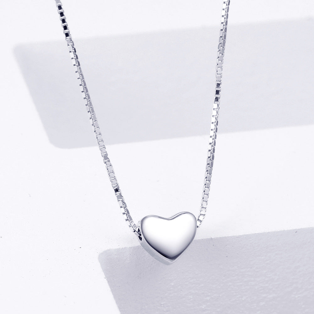 Heart Pendant Silver Necklace for Women