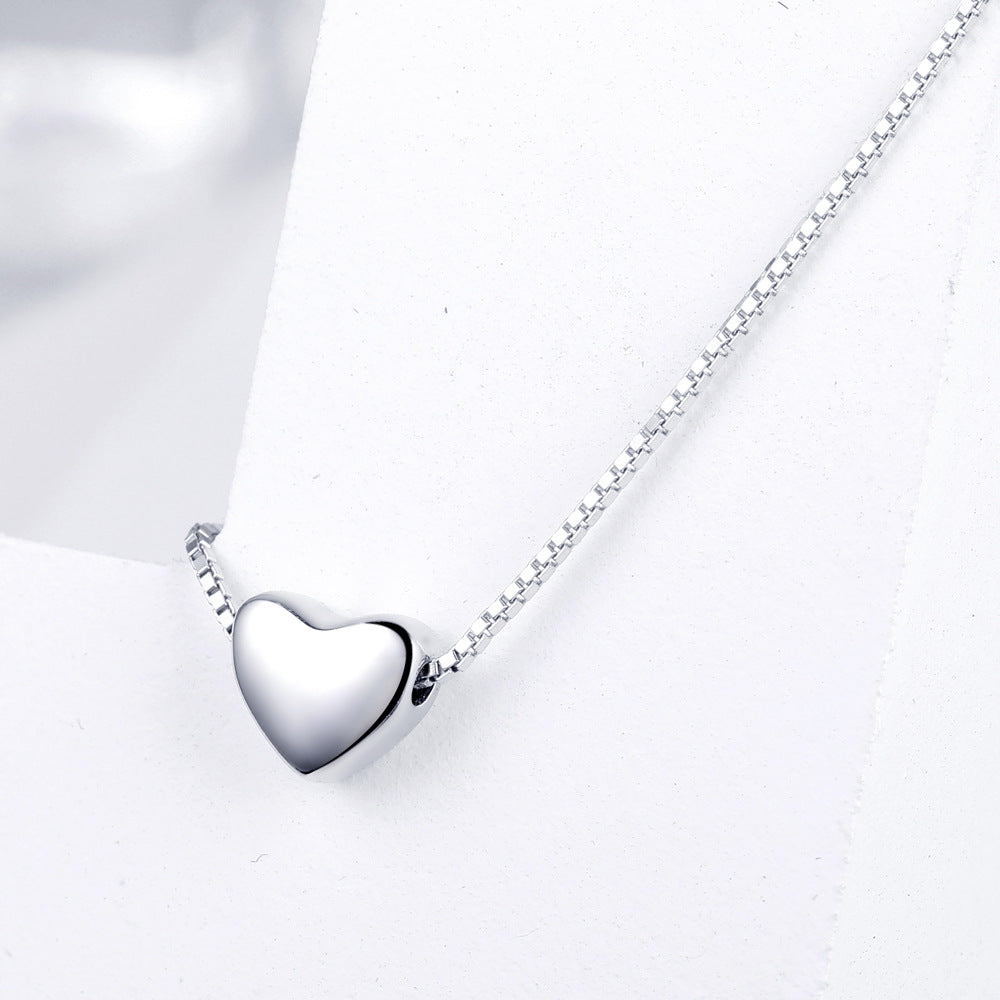 Heart Pendant Silver Necklace for Women