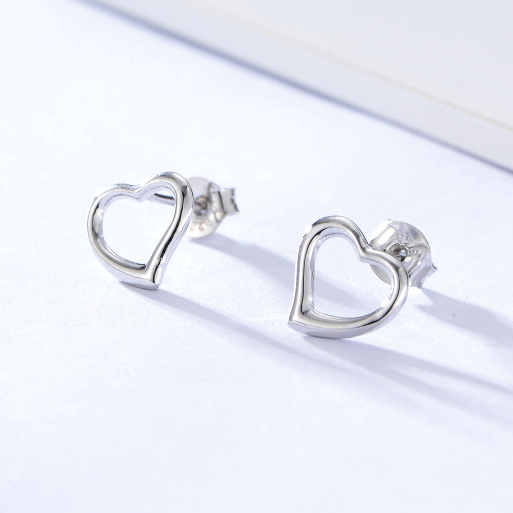 Heart-shape Silver Studs Earrings for Women