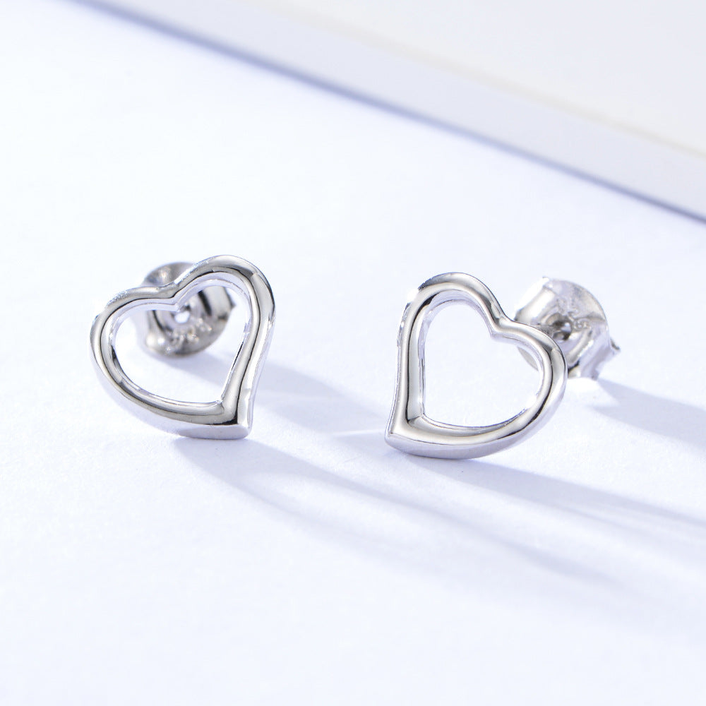 Heart-shape Silver Studs Earrings for Women