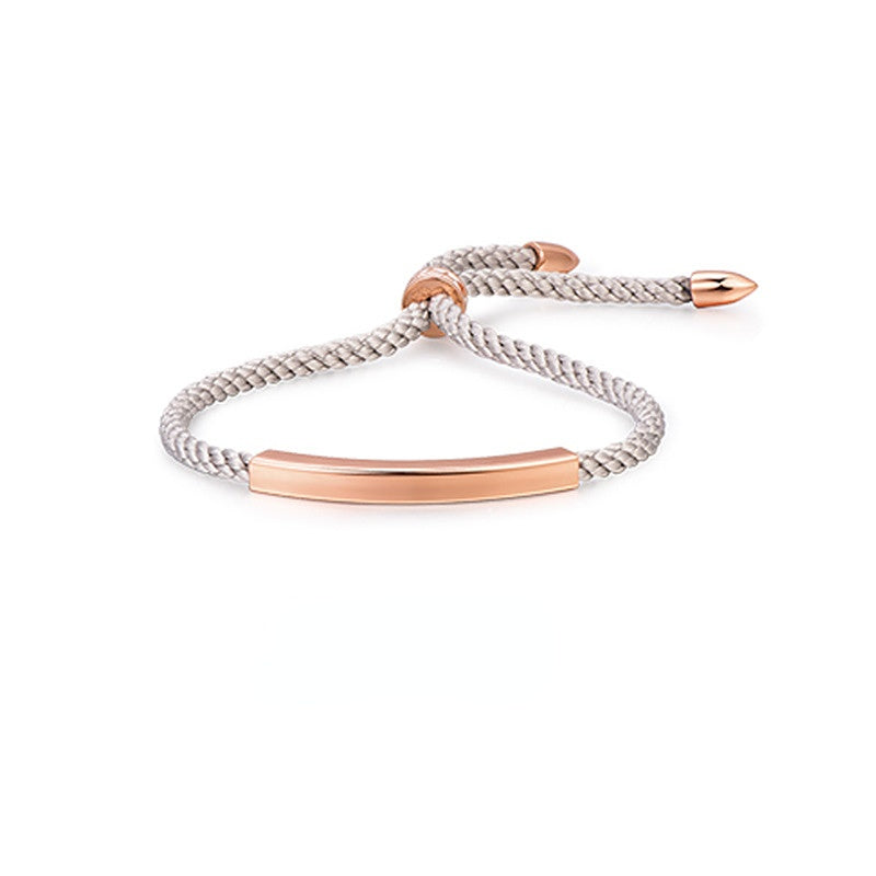 Silver Woven Rope Couple Bracelet for women