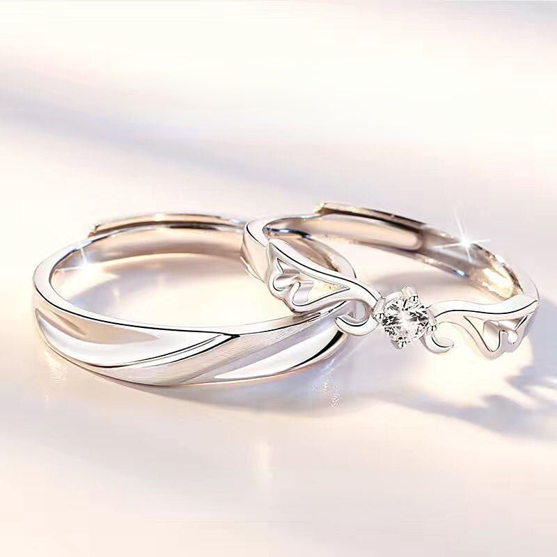 Angel Love Silver Couple Ring for Women