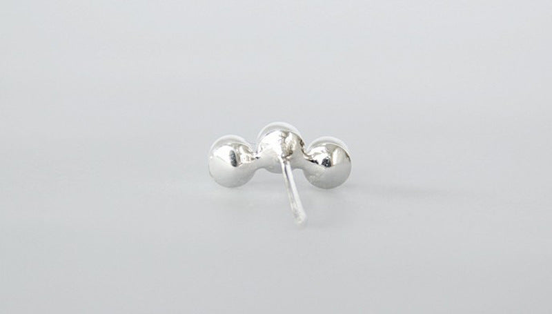 Three Pearls Silver Studs Earrings for Women