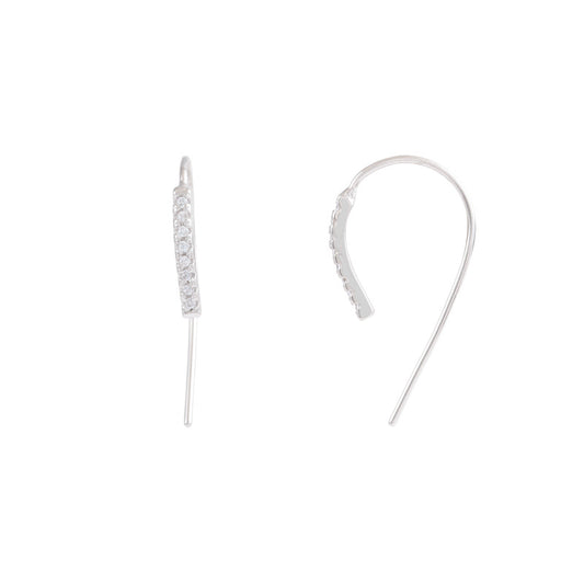 Geometric Ear Hook Silver Studs Earrings for Women