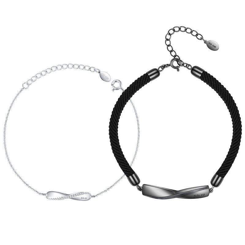 Mobius Design Silver Couple Bracelet for Women