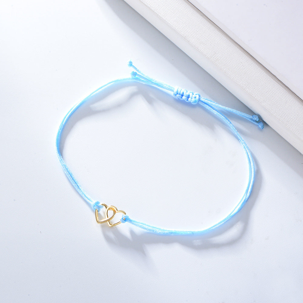 Double Heart Pull-out Braided Bracelet for Women