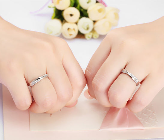 Couple Rings] Missing | Personality Streamlined Stone Sterling Silver  Couple Rings | - Shop d-kids4 Couples' Rings - Pinkoi