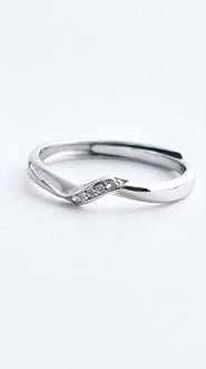 Ribbon Design Silver Couple Ring