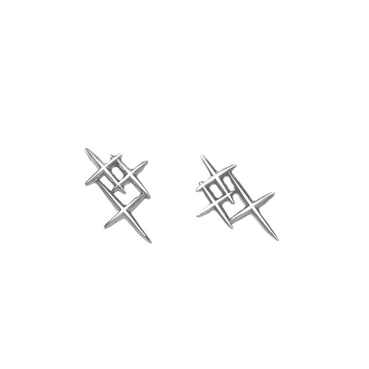 starlight design silver studs earrings for women