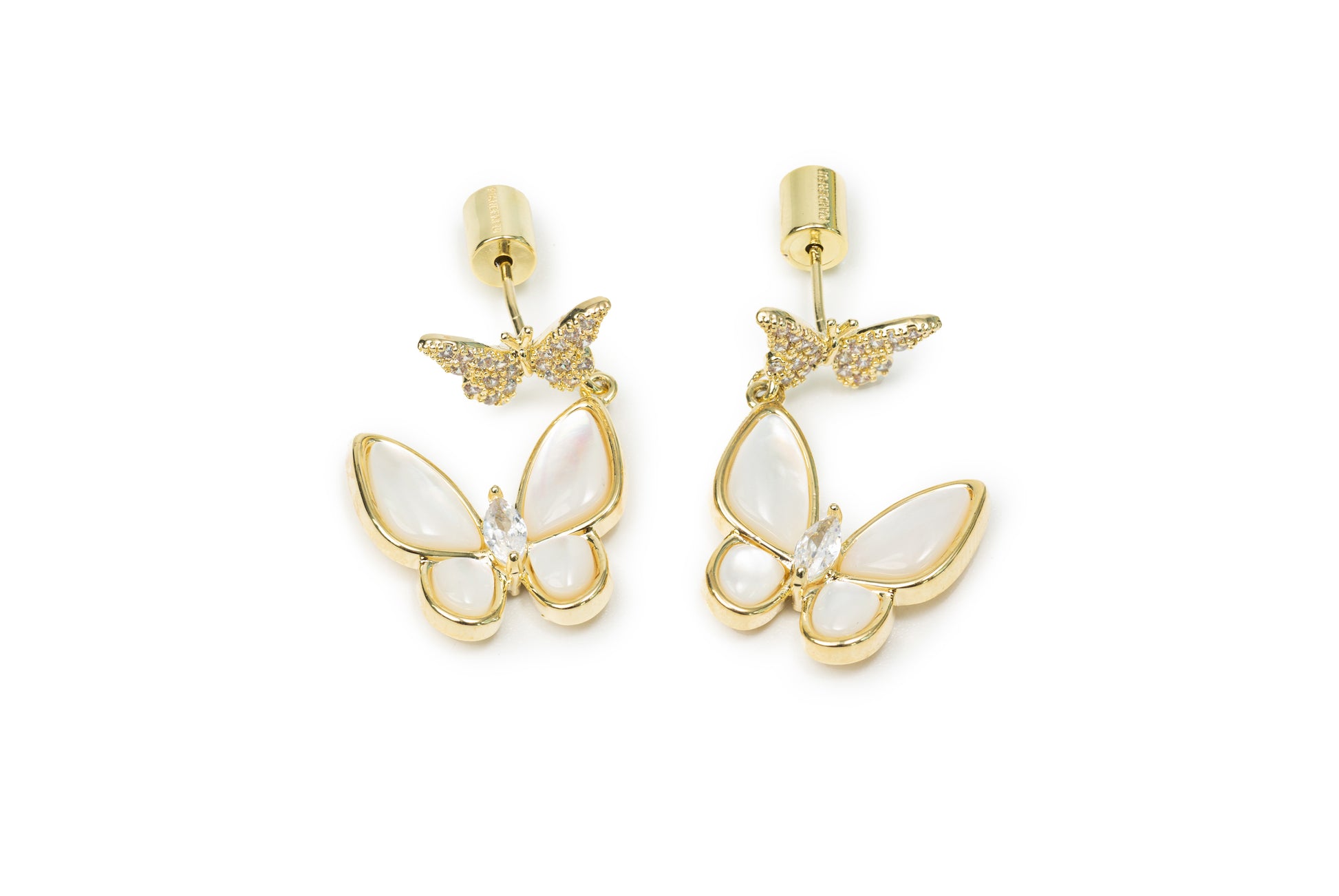 Butterfly in the Garden Drop Earrings - Golden Drop Earrings for Women