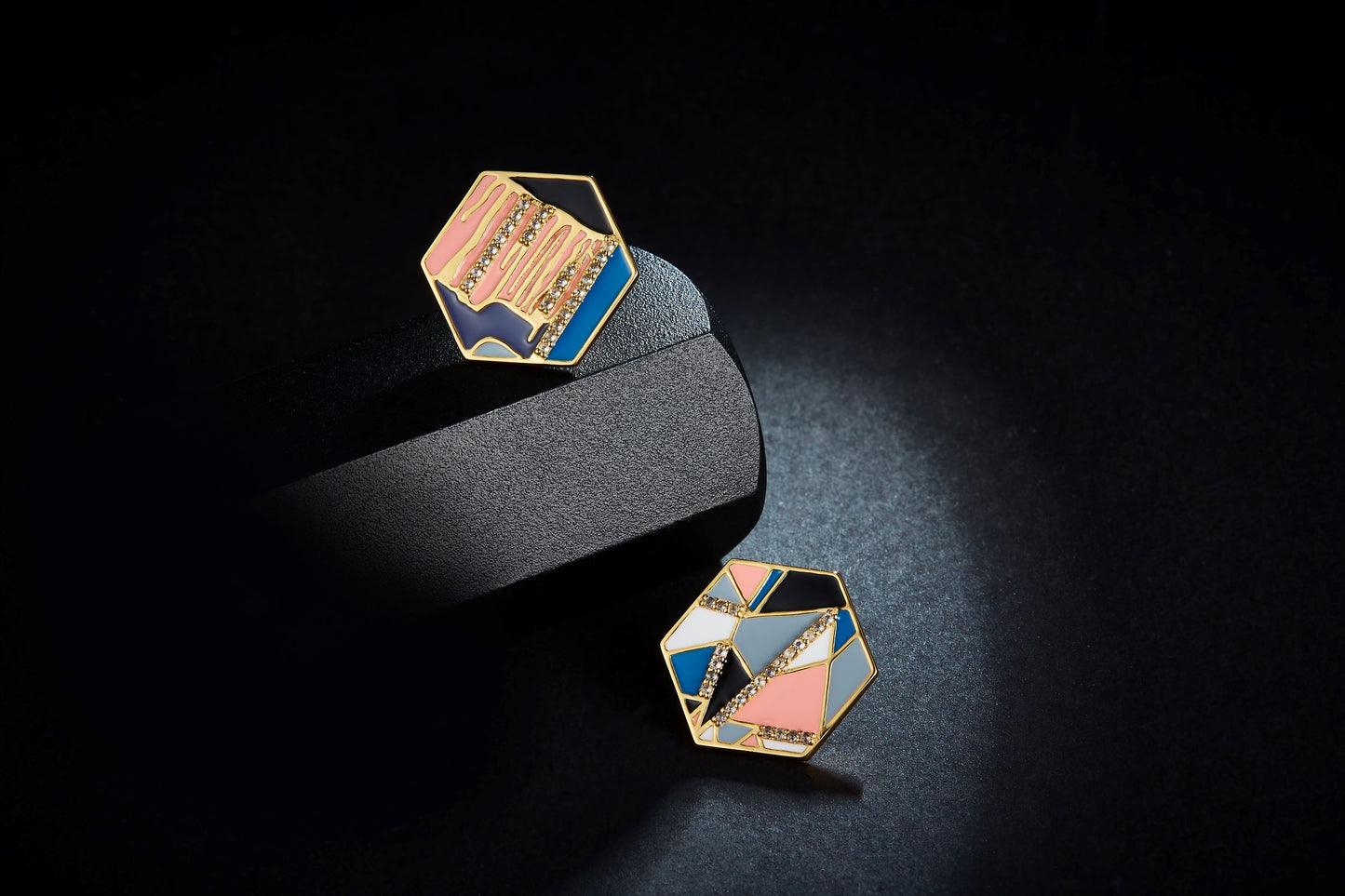 The Seine Series Colourful Enamel Studs Earrings for Women