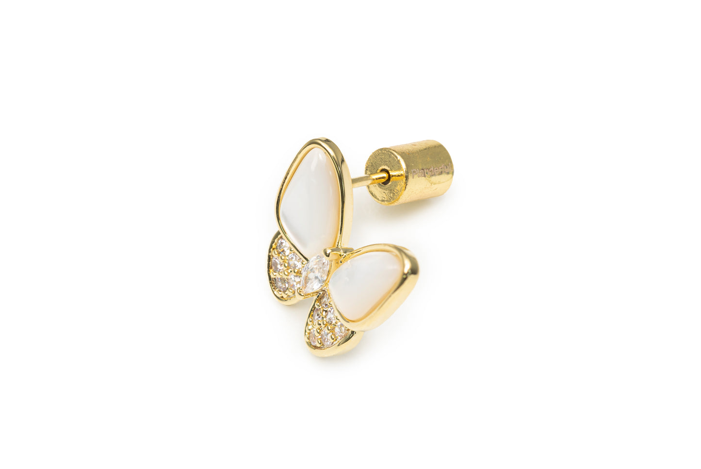 Golden Glazed Butterfly Studs - Golden Studs for Women