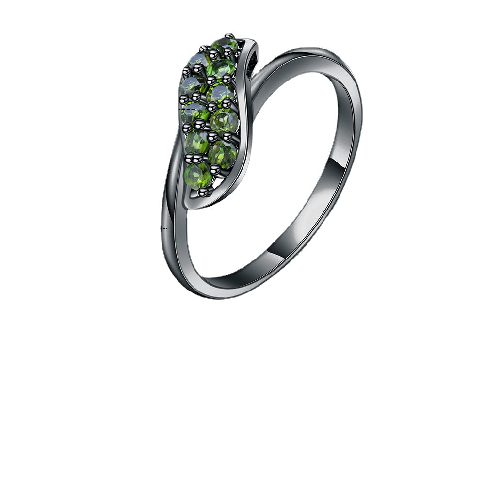 Colourful Gemstones Special-shaped Silver Ring for Women