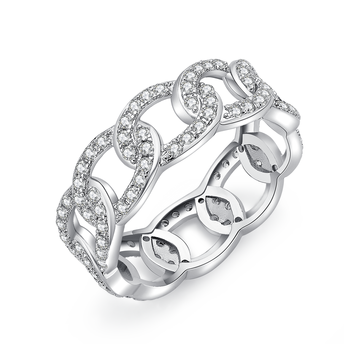 Curve Full Eternity Moissanite Band Ring for Women