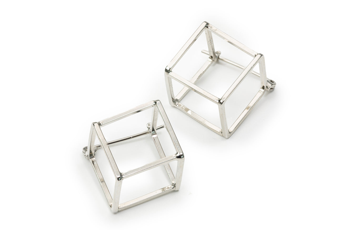 Planderful Siver Cube Drop Earrings
