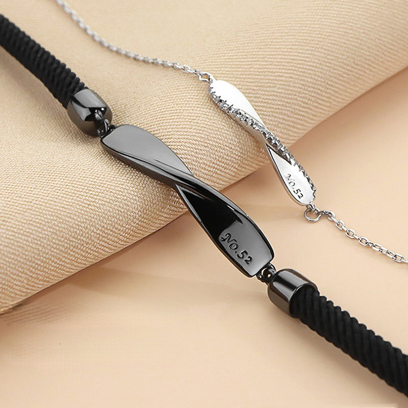 Mobius Design Silver Couple Bracelet for Women