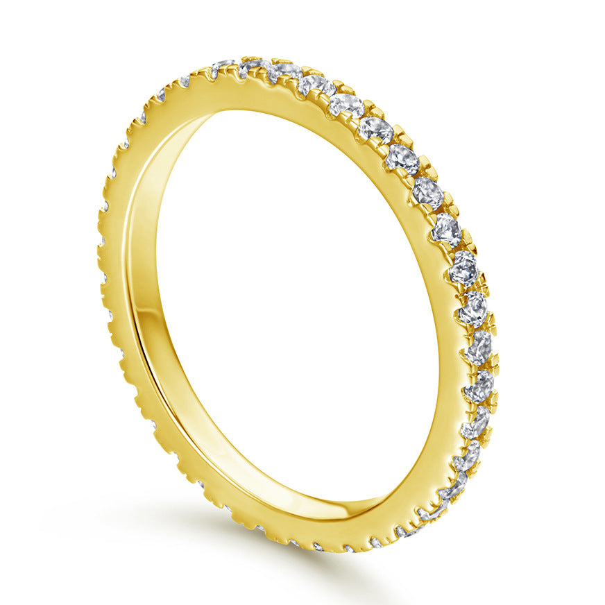 Full Zircon Eternity Silver Ring for Women