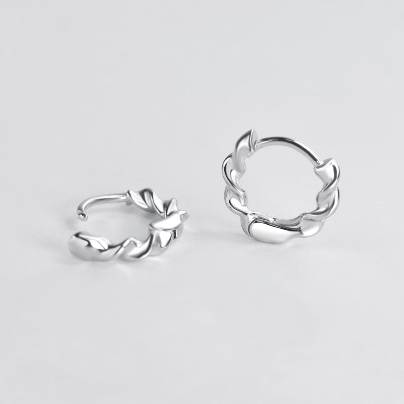 Spiral Shape Silver Hoop Earrings for Women