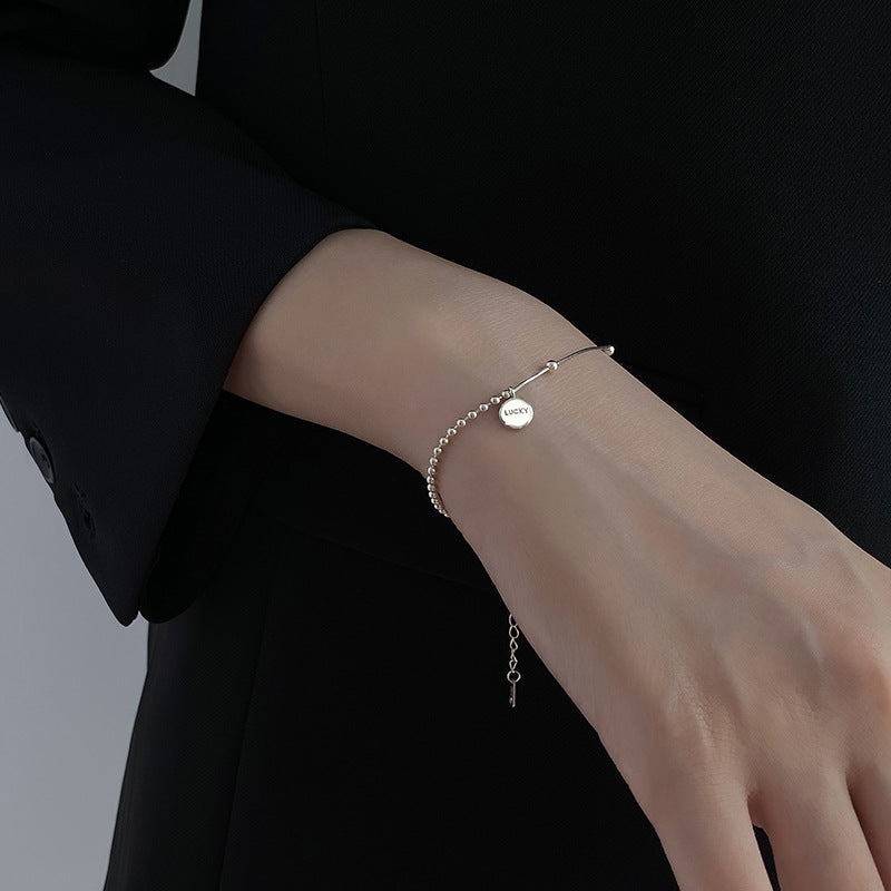 Lucky Coin Shape Silver Bracelet for Women