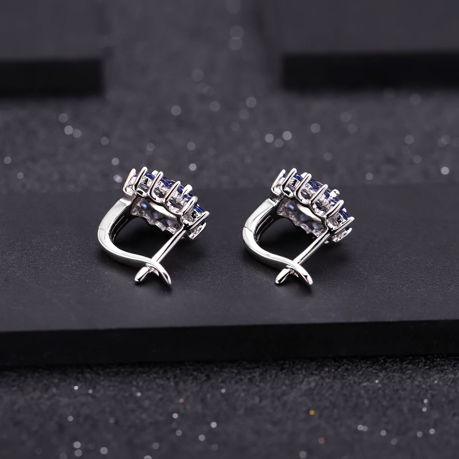 European Oval Shape Silver Studs Earrings for Women