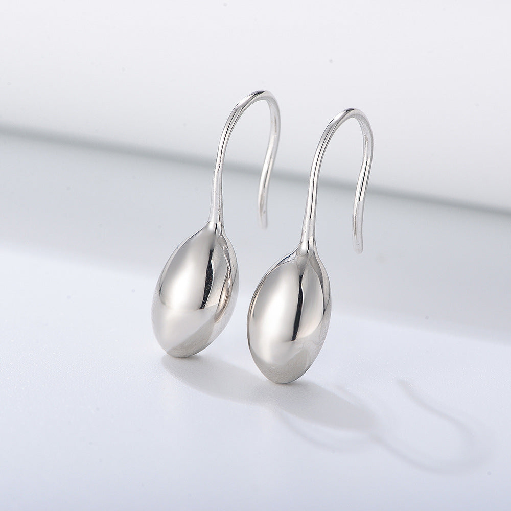 Oval Ball Silver Drop Earrings for Women