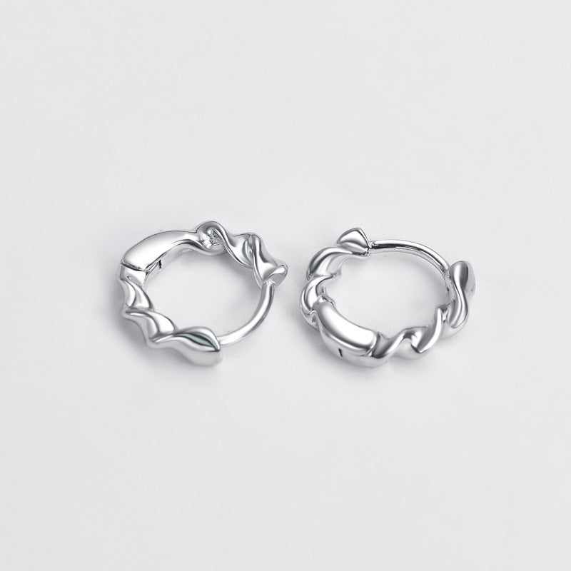 Spiral Shape Silver Hoop Earrings for Women