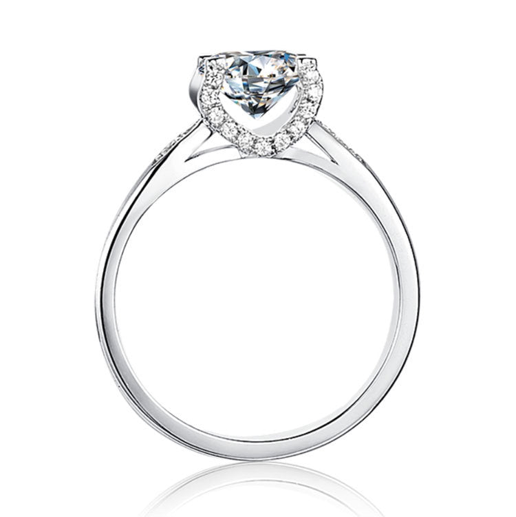 Stylish Oxhead Prong1.0 Carat Moissanite Engagement Ring