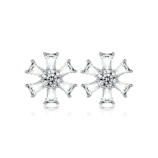 Zircon Rudder Silver Studs Earrings for Women