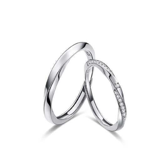 Mobius Silver Couple Ring