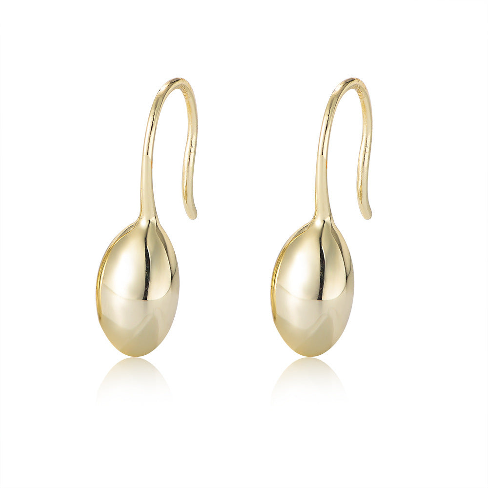 Oval Ball Silver Drop Earrings for Women