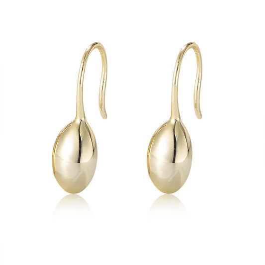 Oval Ball Silver Drop Earrings for Women