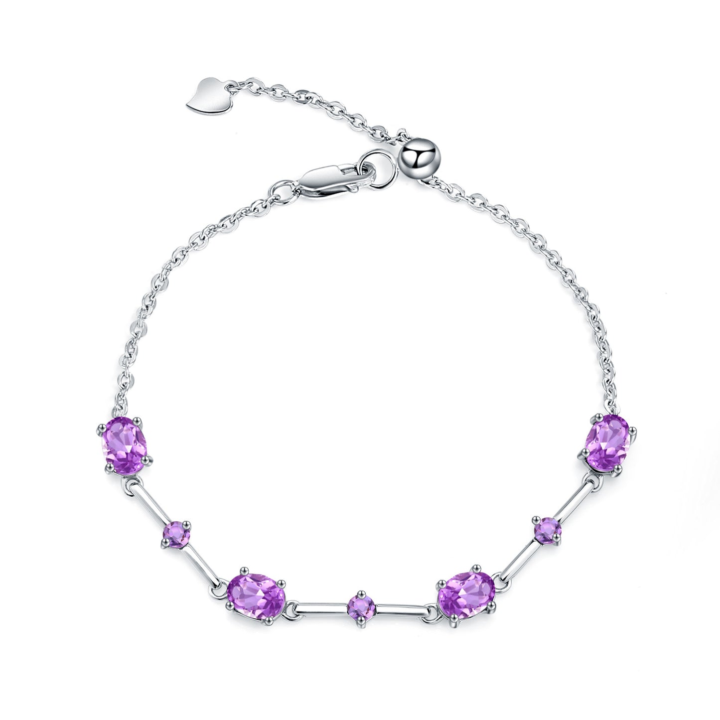 European Purple Color Crystal S925 Silver Bracelet for Women