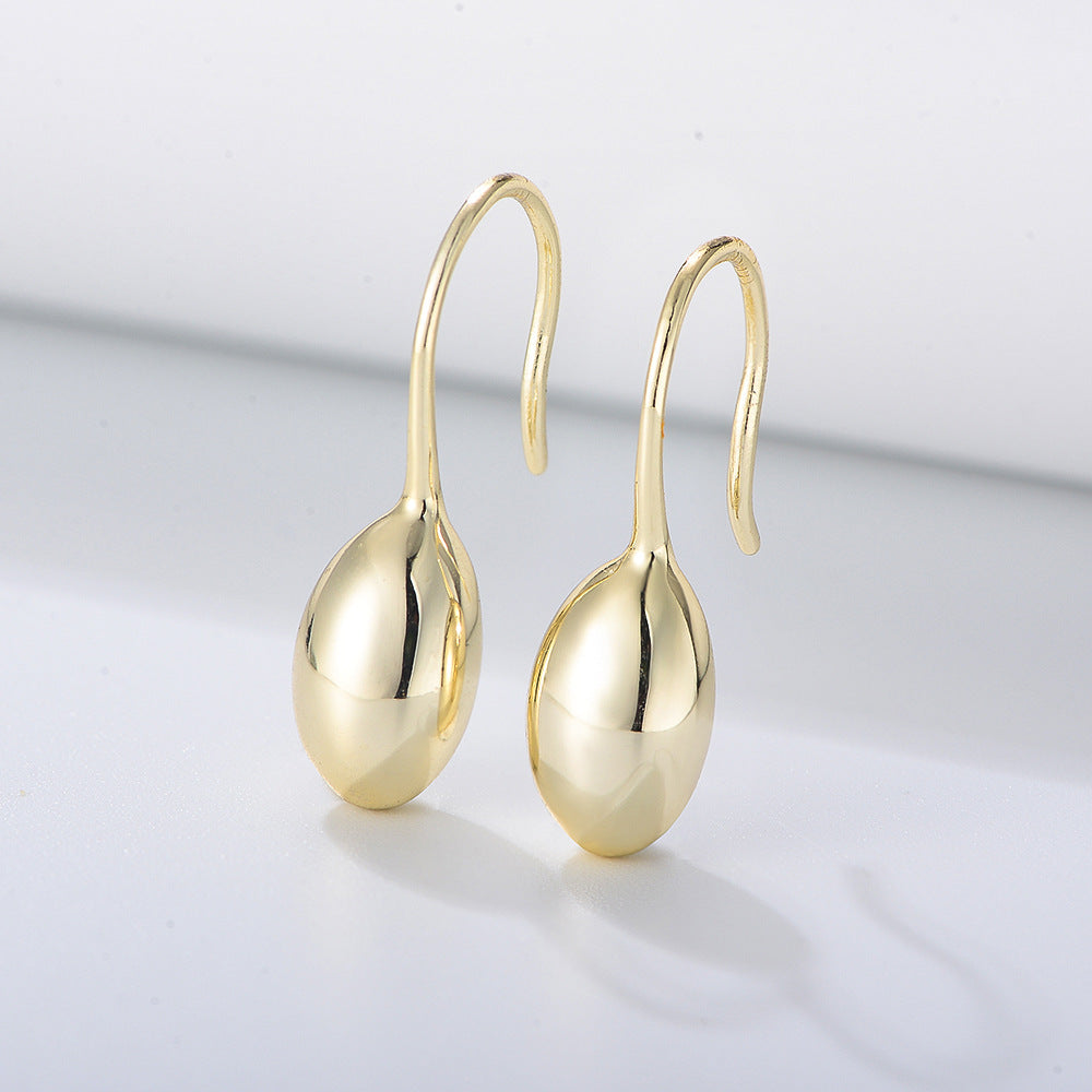 Oval Ball Silver Drop Earrings for Women