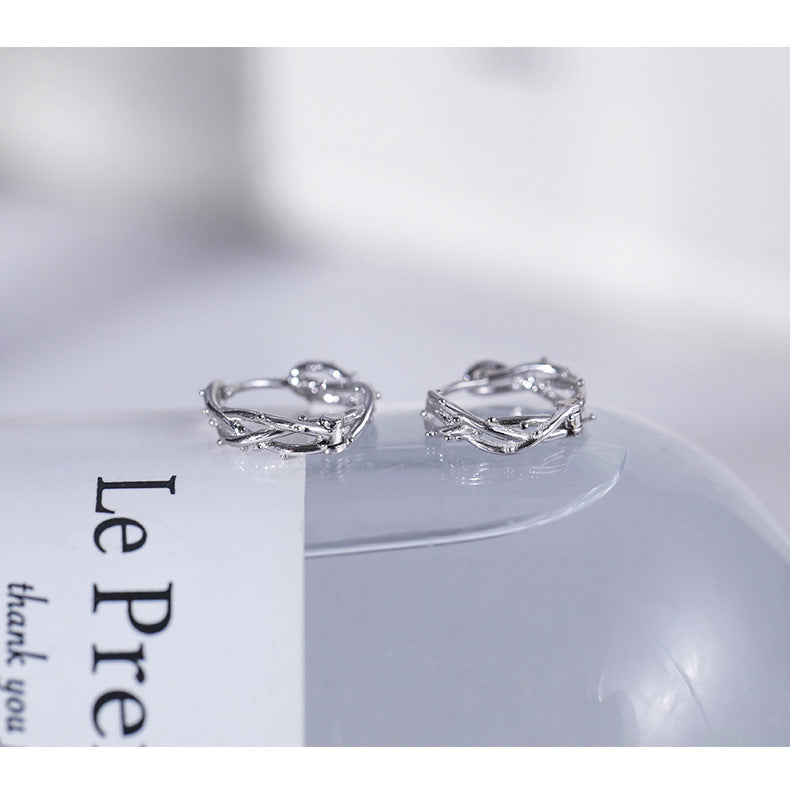 Garland silver hoop earrings for women