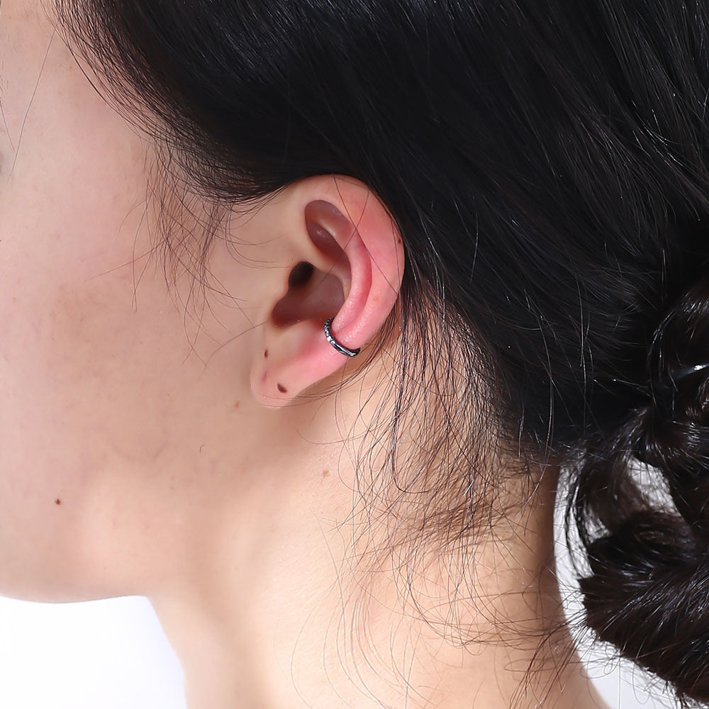 C-shaped with Zircon Silver Earbone Clip Eearrings for Women