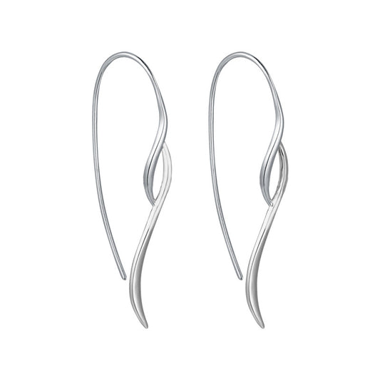 Simple Spiral Silver Hook Earrings for Women