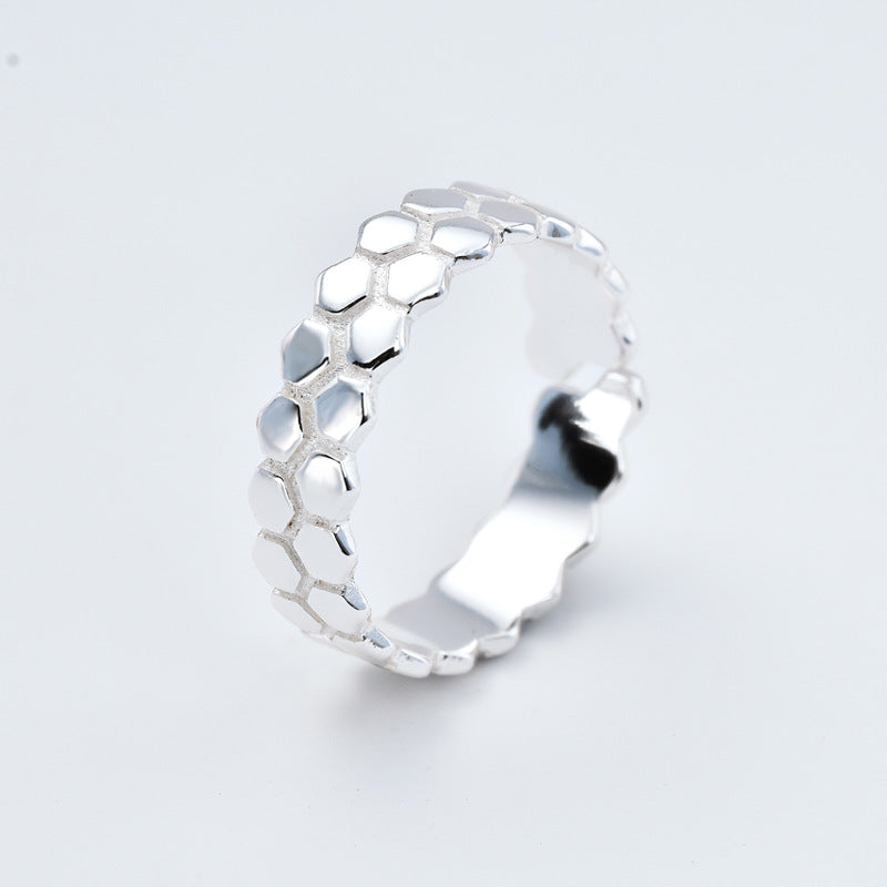 Honeycomb Silver Ring for Women