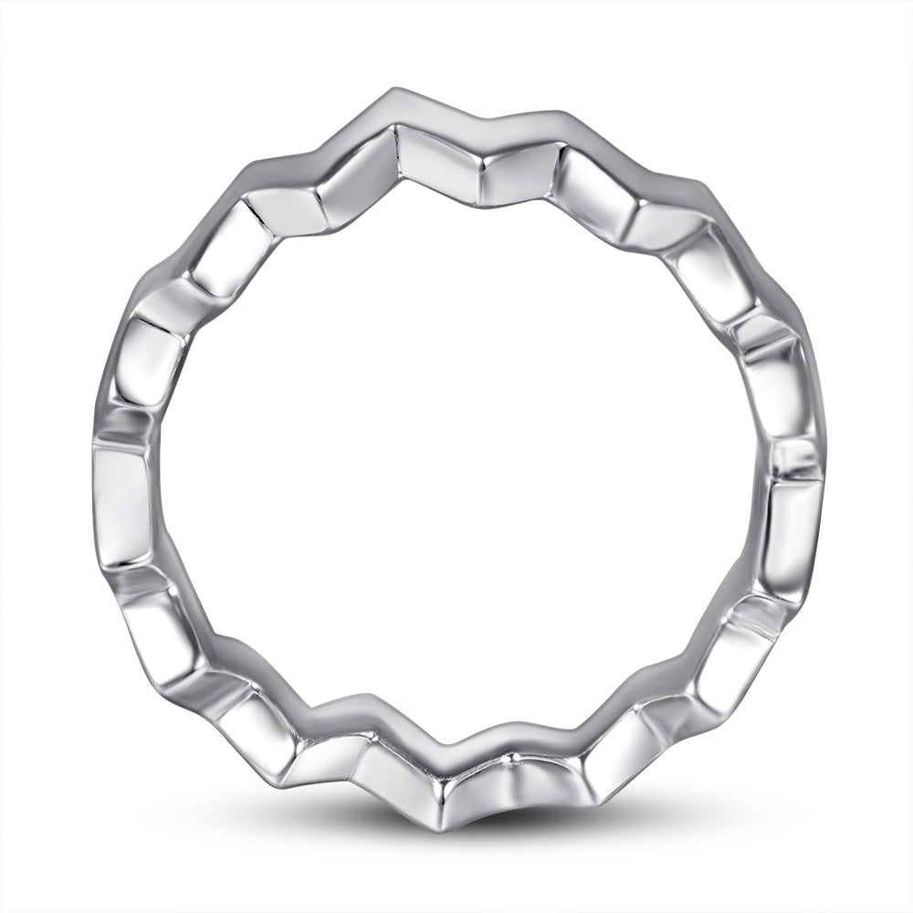 Sawtooth Shape Silver Ring