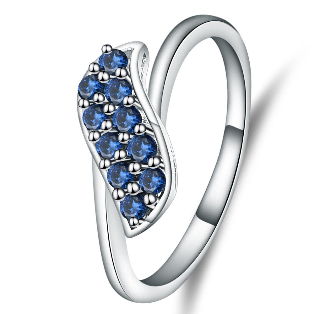 Colourful Gemstones Special-shaped Silver Ring for Women