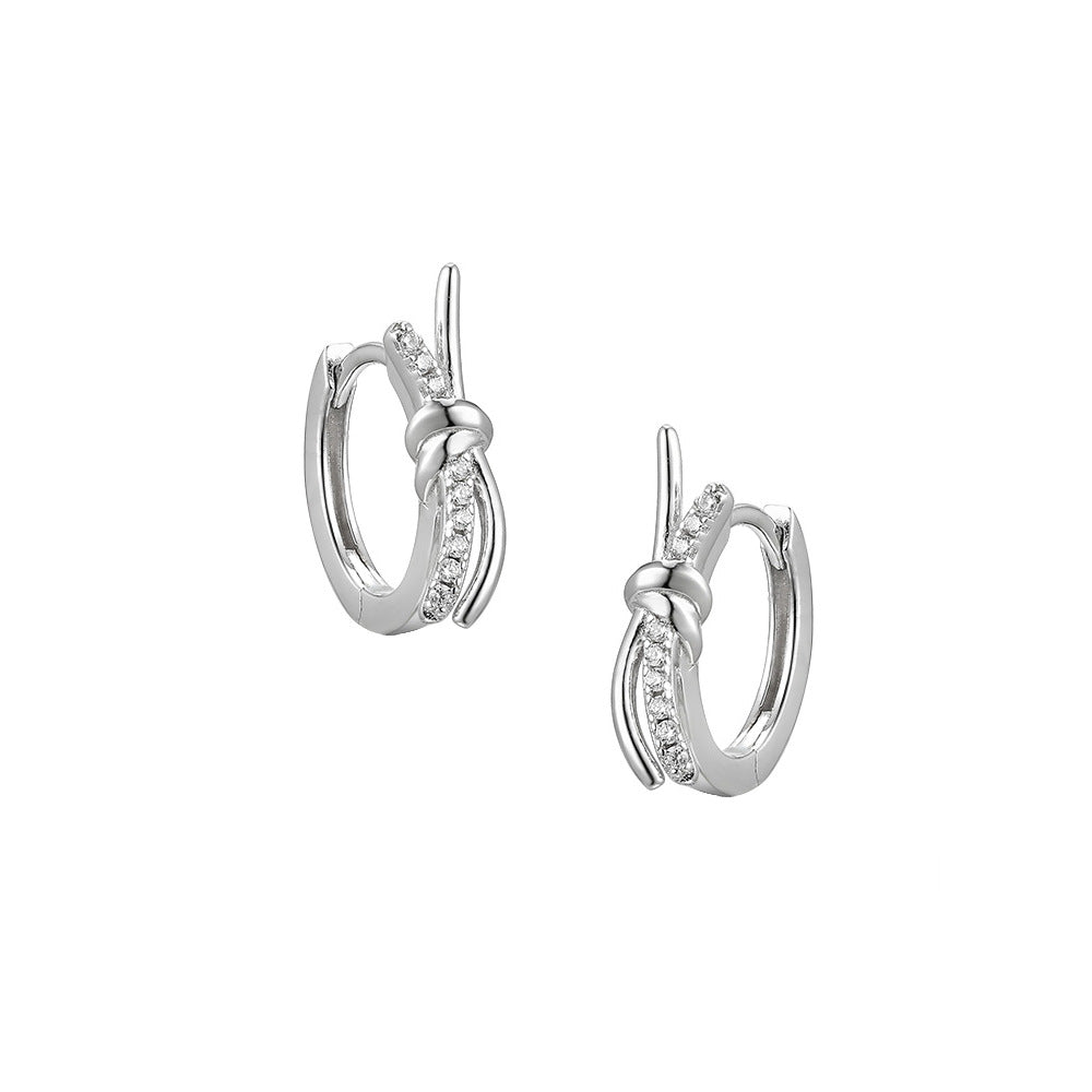 Rope Knot Silver Studs Earrings for Women