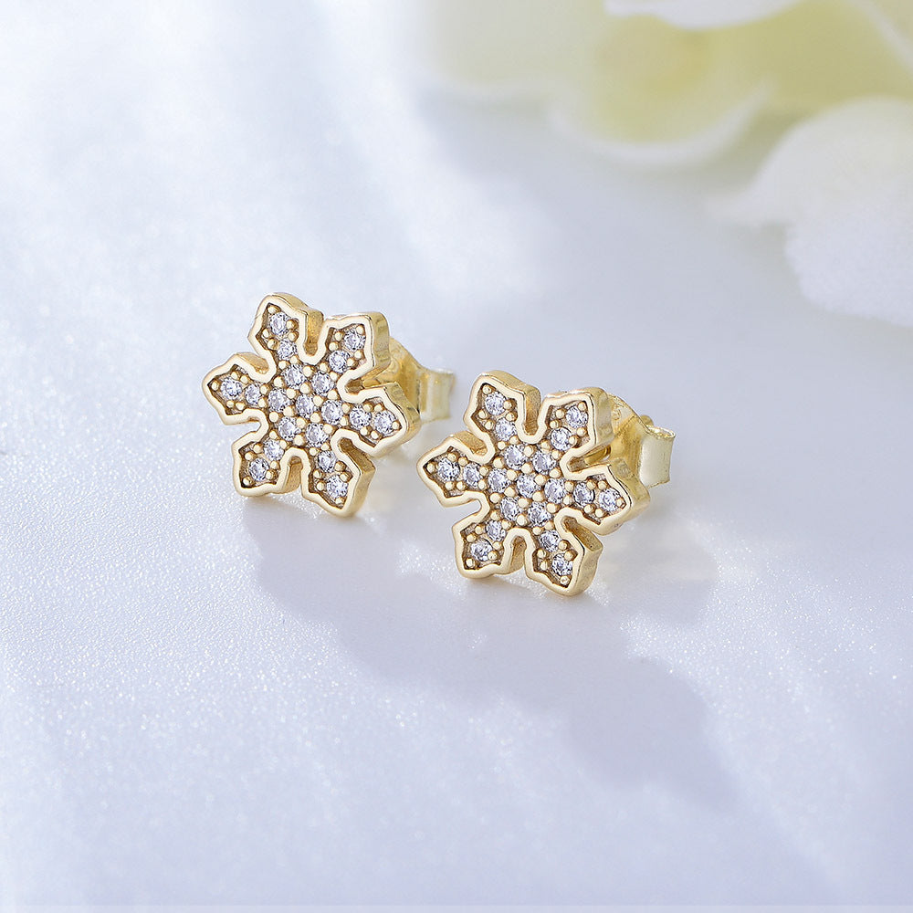 Zircon Snowflake Series Silver Studs Earrings for Women