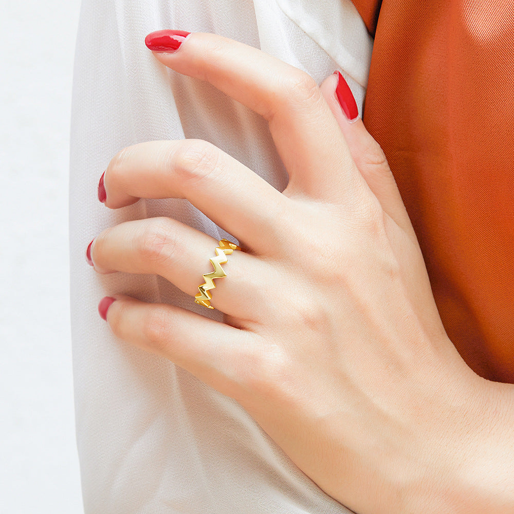 Sawtooth Shape Silver Ring