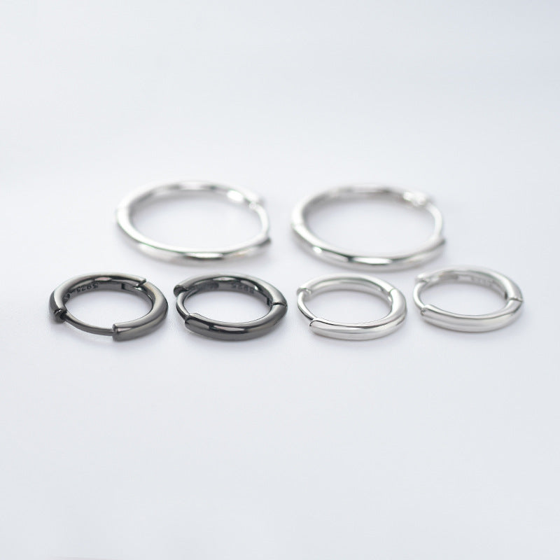 Circle Silver Hoop Earrings for Women