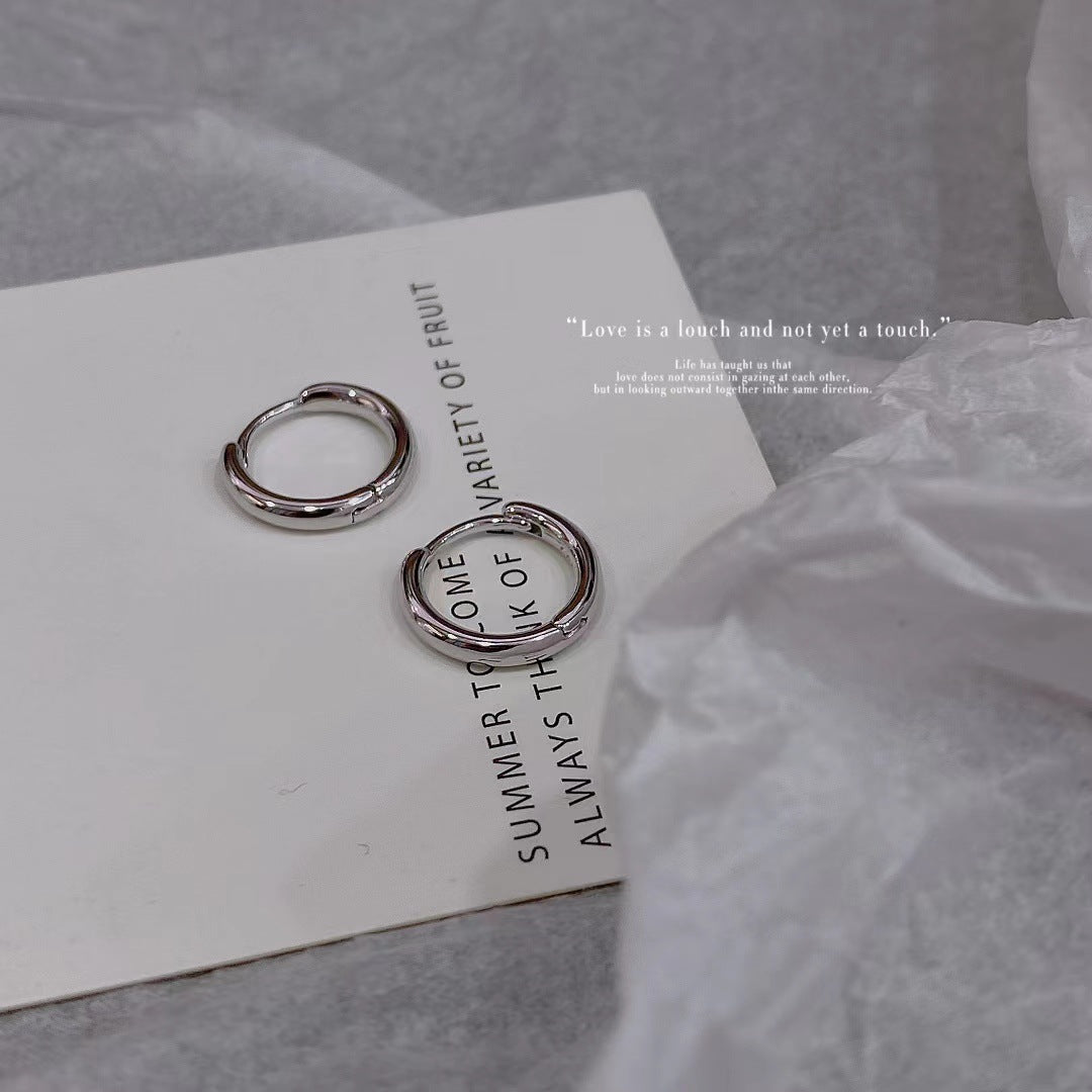 Simple Silver Hoop Earrings for Women