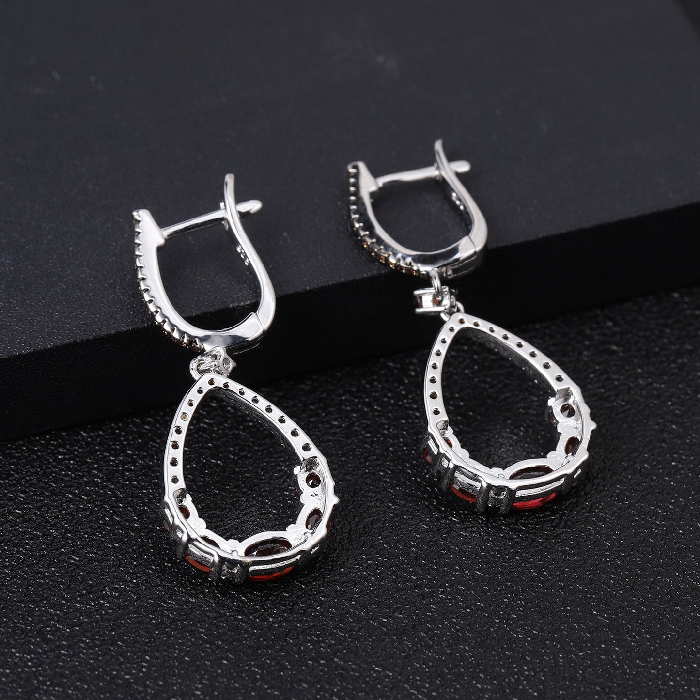 Natural Colourful Gemstones Silver Drop Earrings for Women