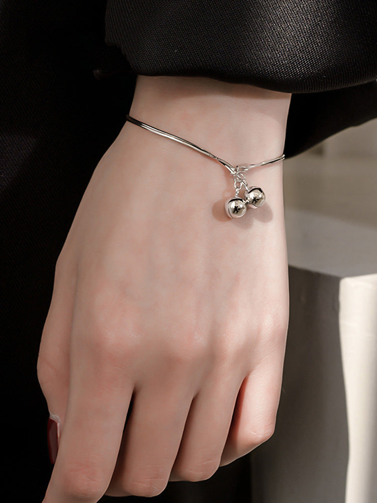 Small Bell Ball Silver Bracelet for Women