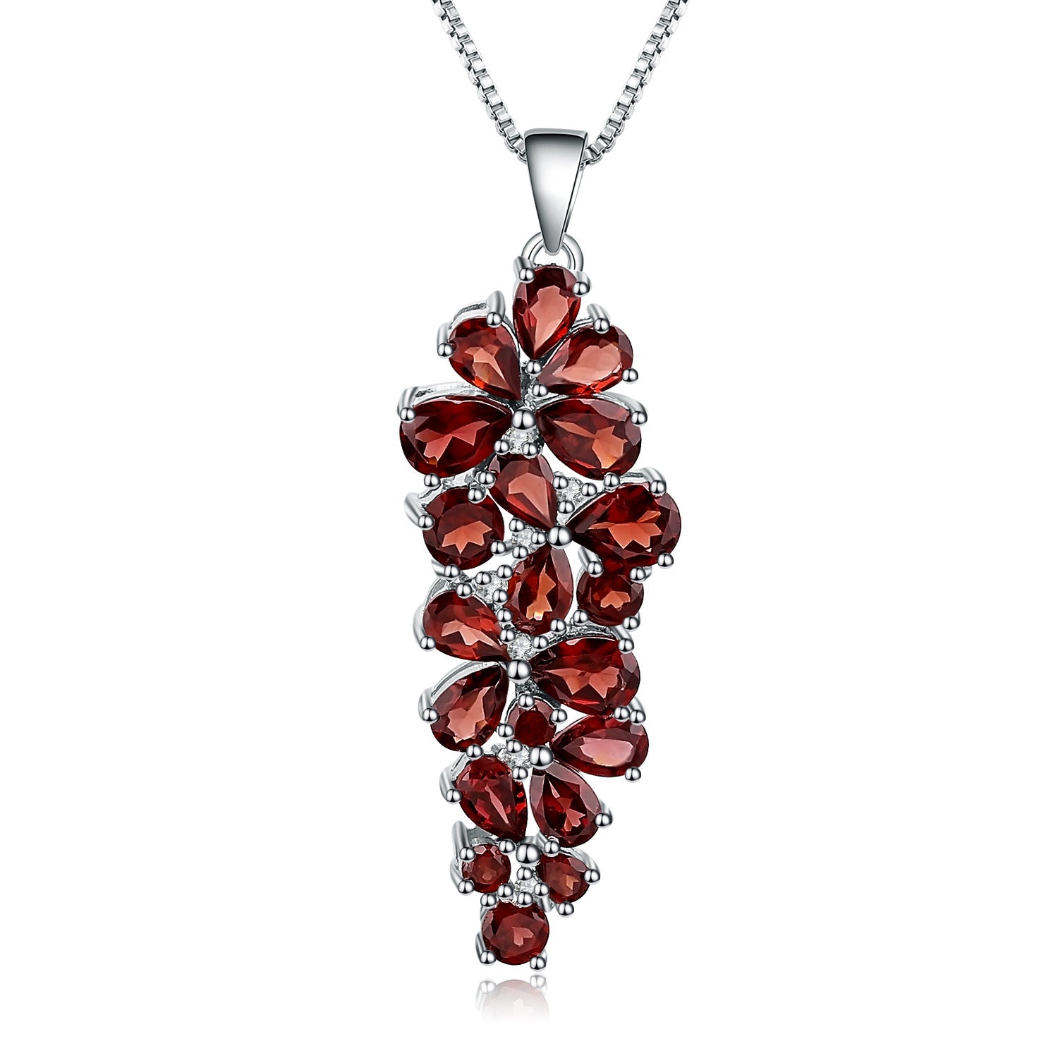 Natural Colorful Gemstones Grape String Pendant Sterling Silver Necklace for Women